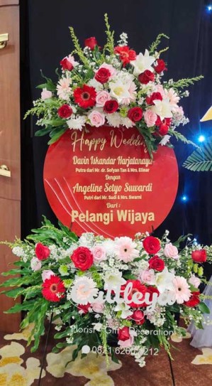 Bunga Papan Akrilik Happy Wedding