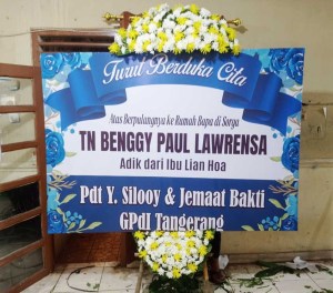 bunga papan printing dukacita Jakarta